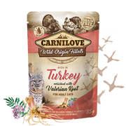 Pouch para gato de pollo y pavo con valeriana - Carnilove